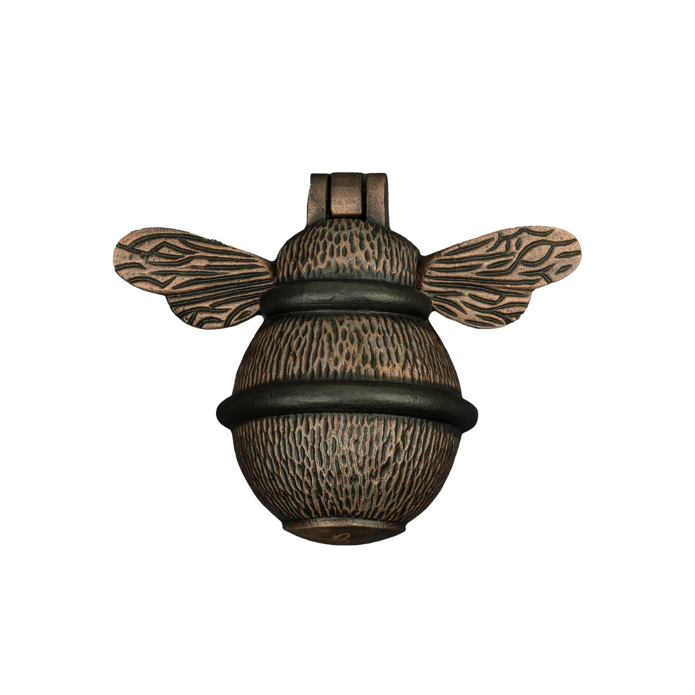 Brass Bumble Bee Door Knocker - Copper with Black Rings